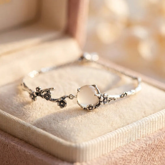 Vintage Silver Flower Branch Bracelet