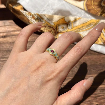 Vintage Turquoise Flower Ring