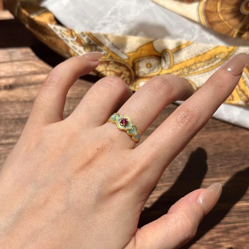 Vintage Turquoise Flower Ring