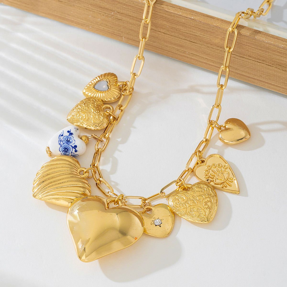 Vintage Gold Charm Necklace