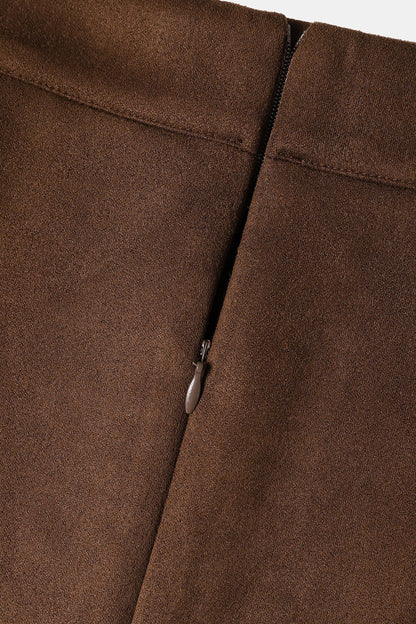Suede Bodycon Mini Skirt