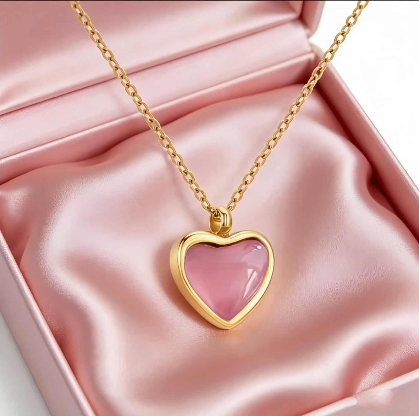 Romantic Pink Heart Necklace
