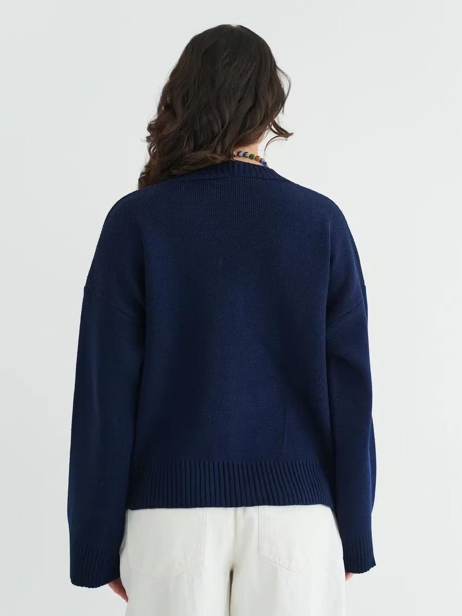 V-neck Pocket Knit Cardigan