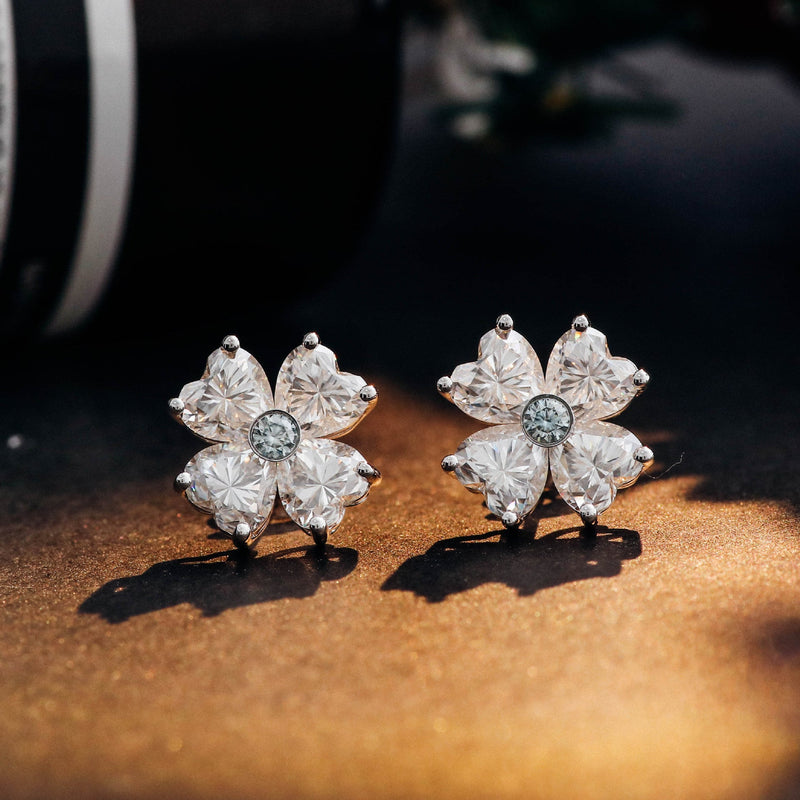 Elegant Crystal Flower Earrings