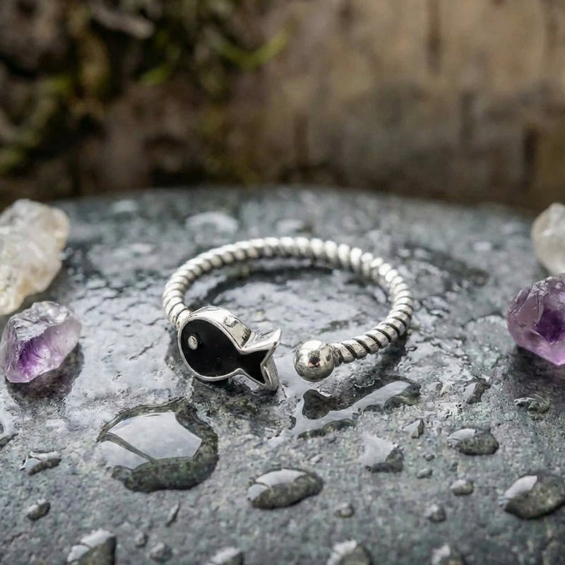 Elegant Silver Fish Ring