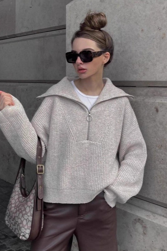 Half Zip Knit Sweater