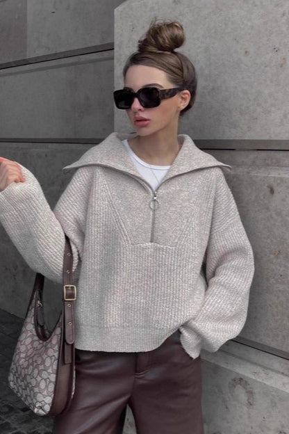 Half Zip Knit Sweater