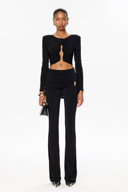 Ruched Bodycon Top Pants Set