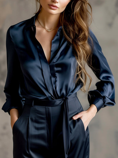 Lunasilk™ Satin Blouse — Effortless That Empowers You All Day