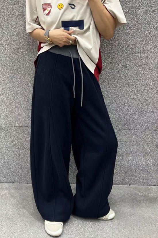 Color Fluid Wide Leg Fleece Sweat Pants