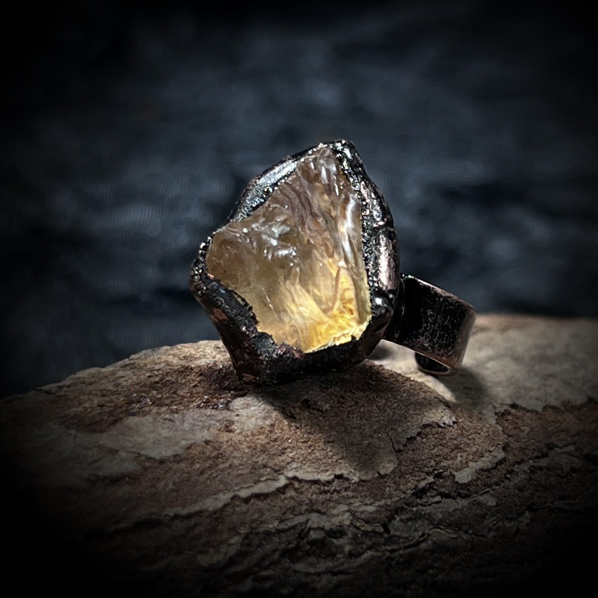 Statement Citrine Crystal Ring