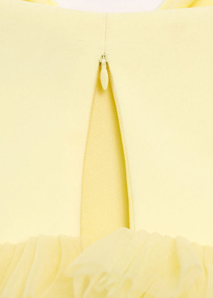 Limoncello Ruffle Peplum Top – V-neck Tulle Cami Blouse