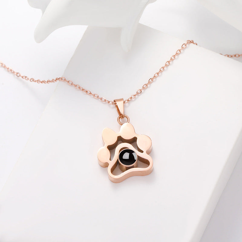 Rose Gold Paw Necklace