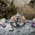 Vintage Nature Stone Gold & Silver Ring