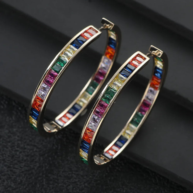 Rainbow Baguette Earrings