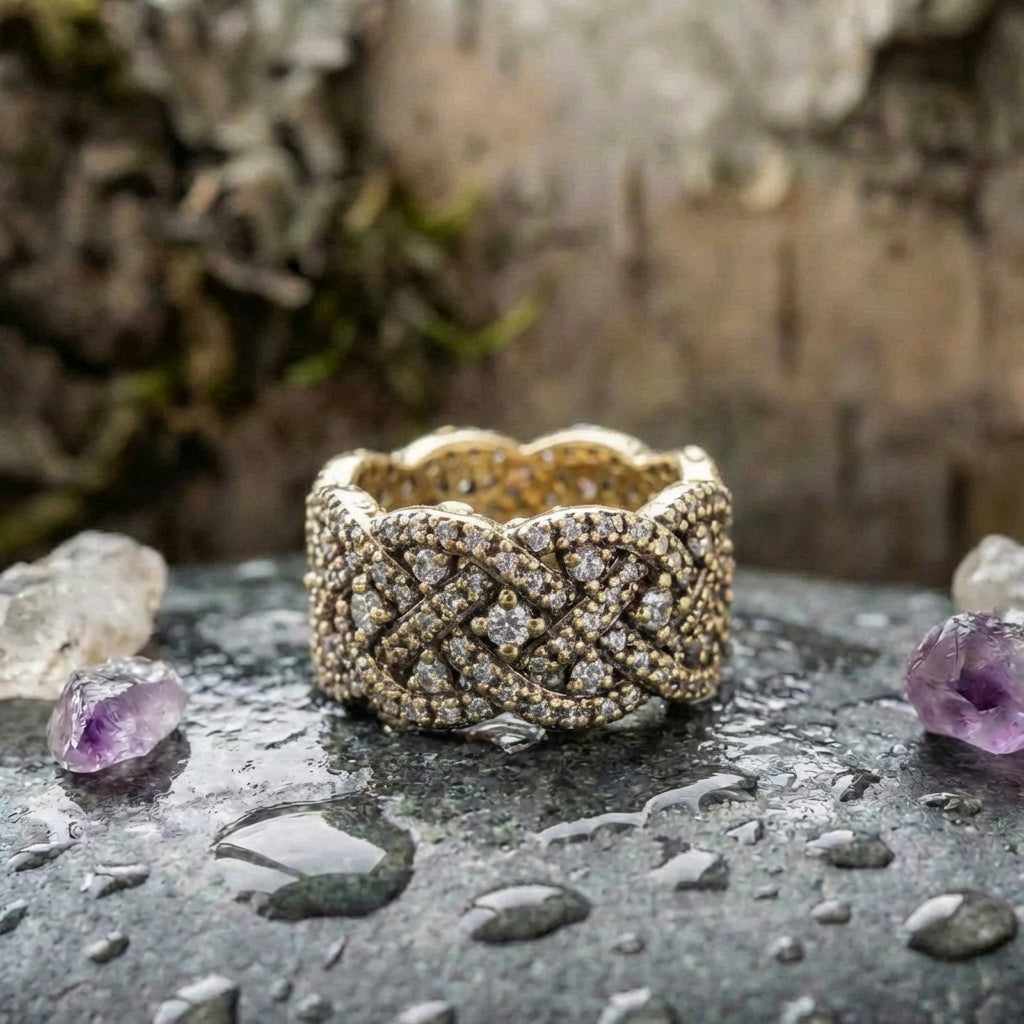 Vintage Braided Zirconia Ring