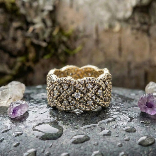 Vintage Braided Zirconia Ring