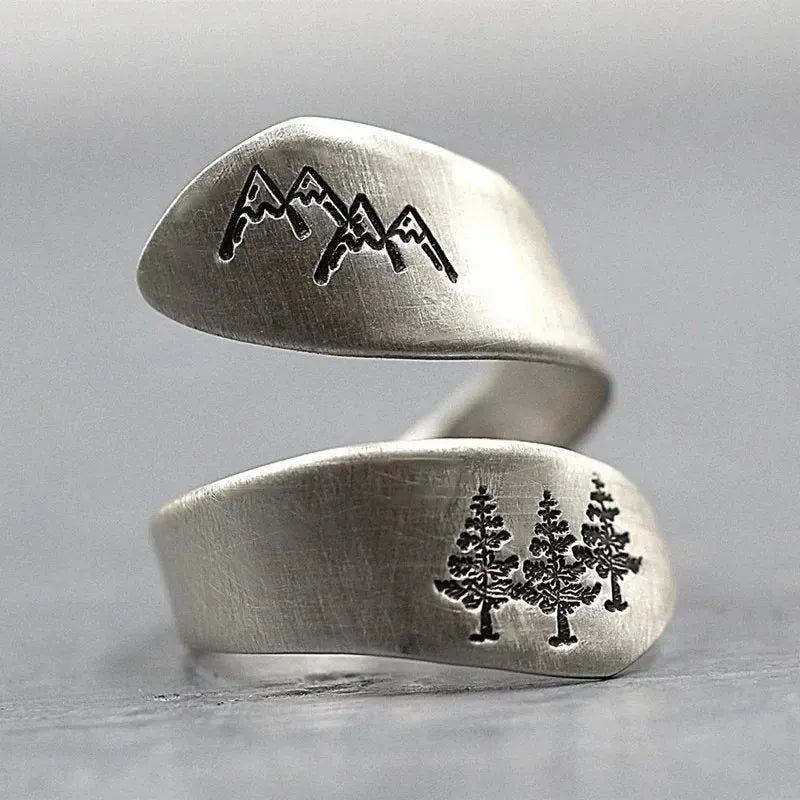 Vintage Mountain Forest Ring
