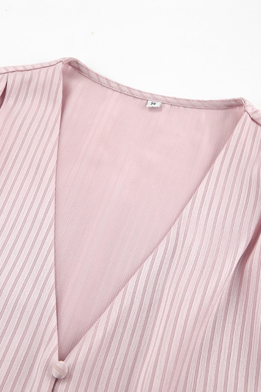 Loose Fit Long Sleeve Detachable Collar Blouse