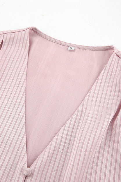 Loose Fit Long Sleeve Detachable Collar Blouse
