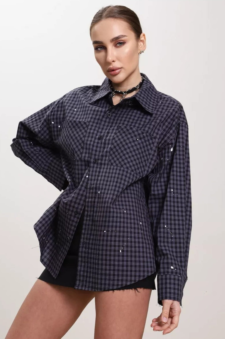 Oversized Short Sleeve Blouse