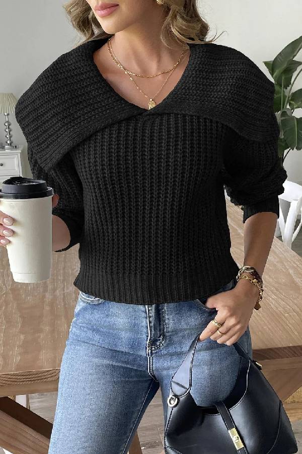 New Trend Design Lapel Sweater
