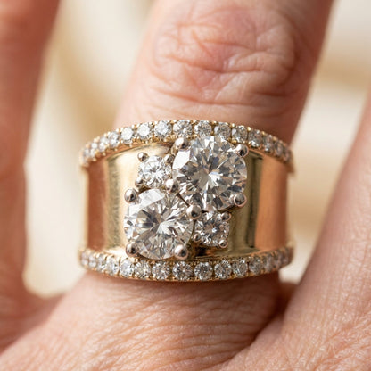 Vintage Golden Bright Zirconia Ring