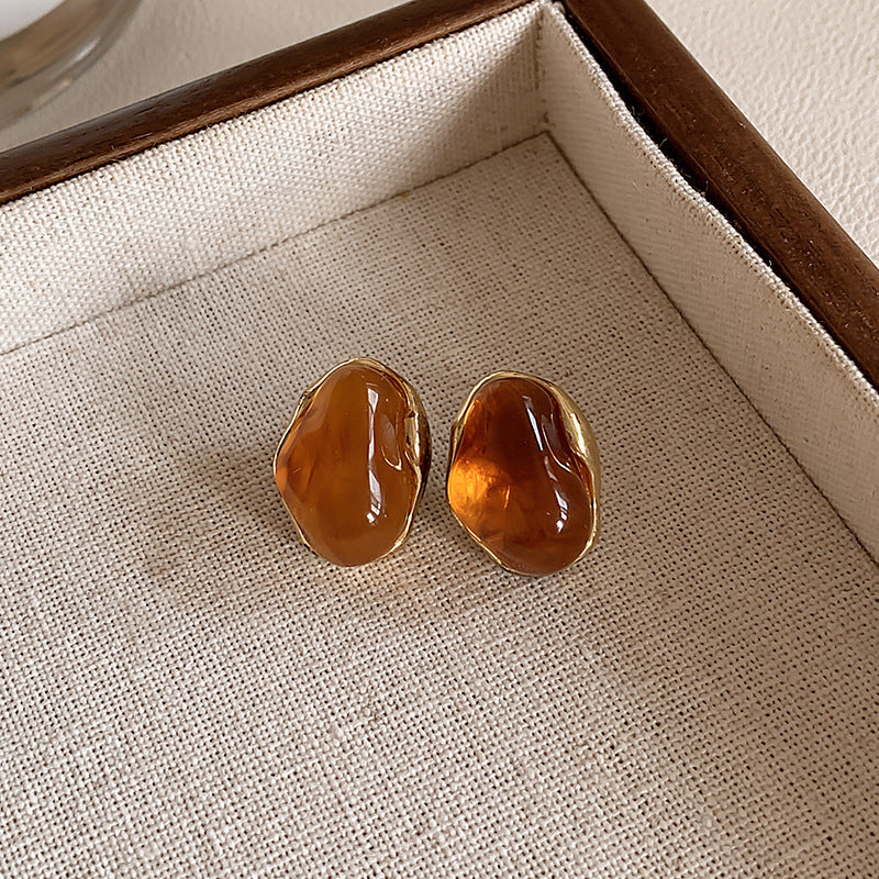 Amber Oval Earrings