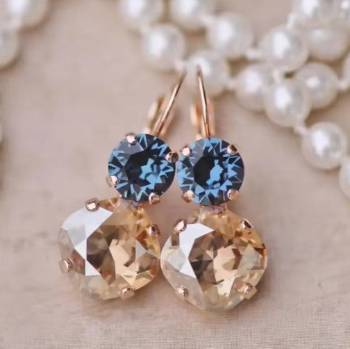 Blue Champagne Stone Dangle