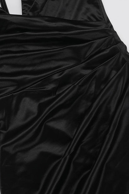 Halter Neck Crisscross Split Maxi Dress Party Dress