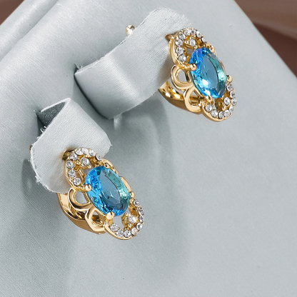 Crystal Gold Earrings