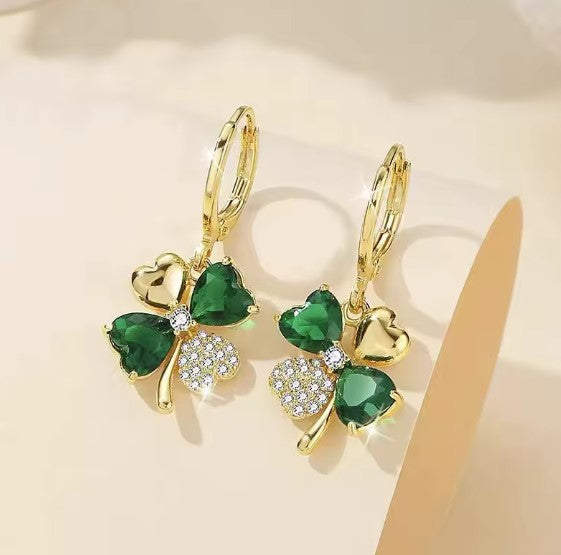 Luxury Clover Shiny Zircon Drop