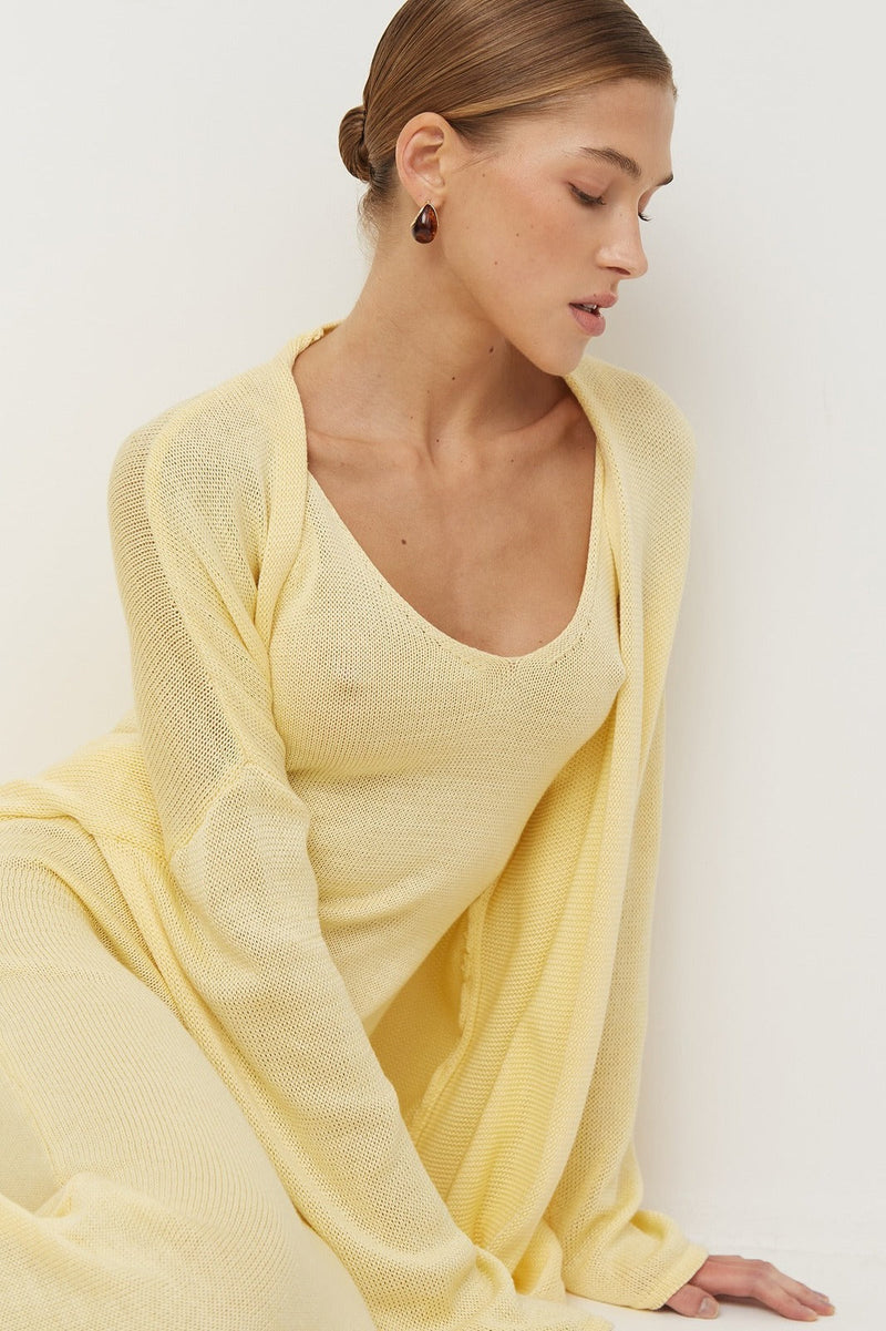 V Neck Cotton Knit Bodycon Two Piece Set