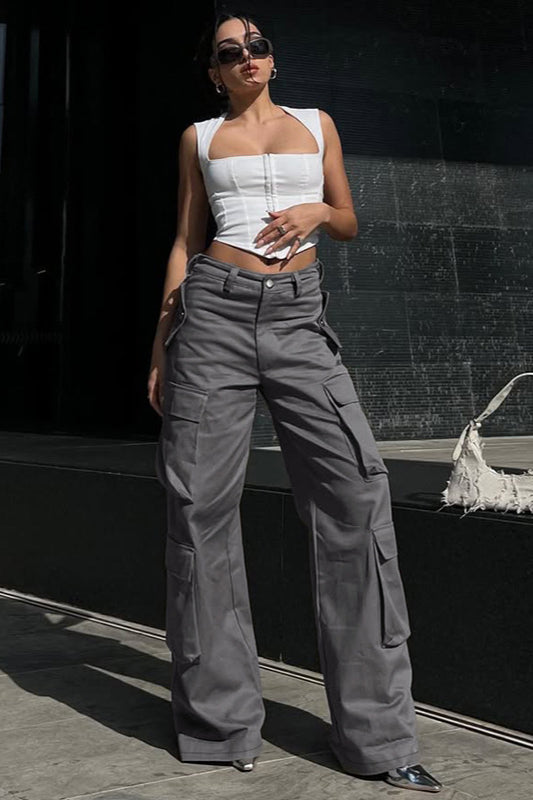 High-street Loose Fit Multi-pocket Cargo Pant