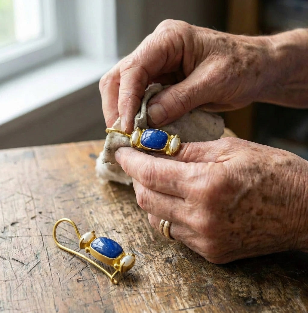 Vintage Blue Stone Dangle Earrings