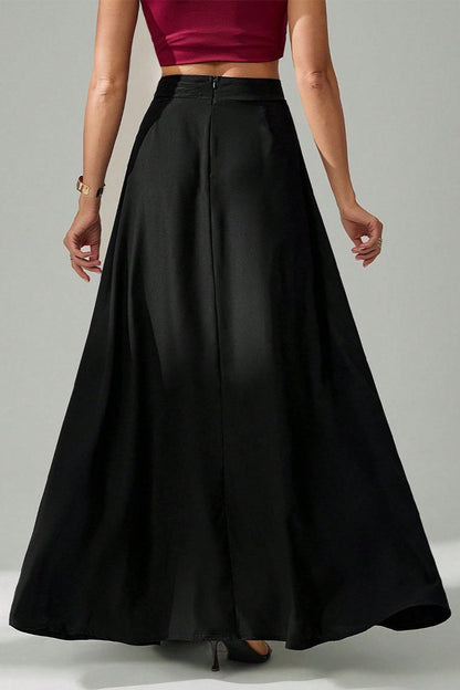 Black Ins Style Umbrella Maxi Skirt