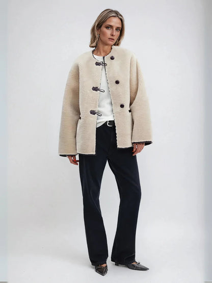 Warm Coat Single-breasted A-line Coat