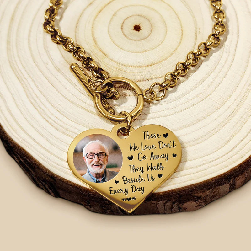 Memorial Photo Heart Necklace