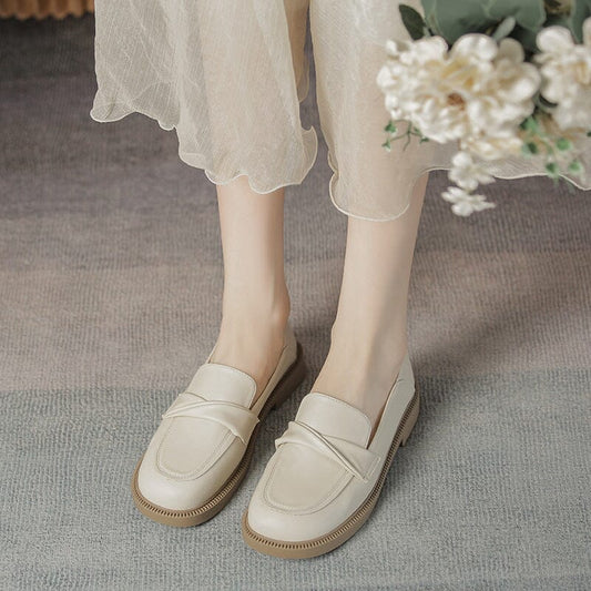 Autumn Soft Leather Flat Loafers
