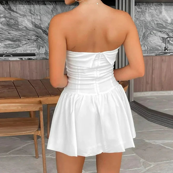 Off-shoulder Sleeveless Midi Dress for