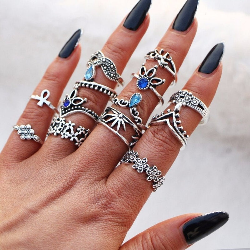 Vintage Boho Ring Set
