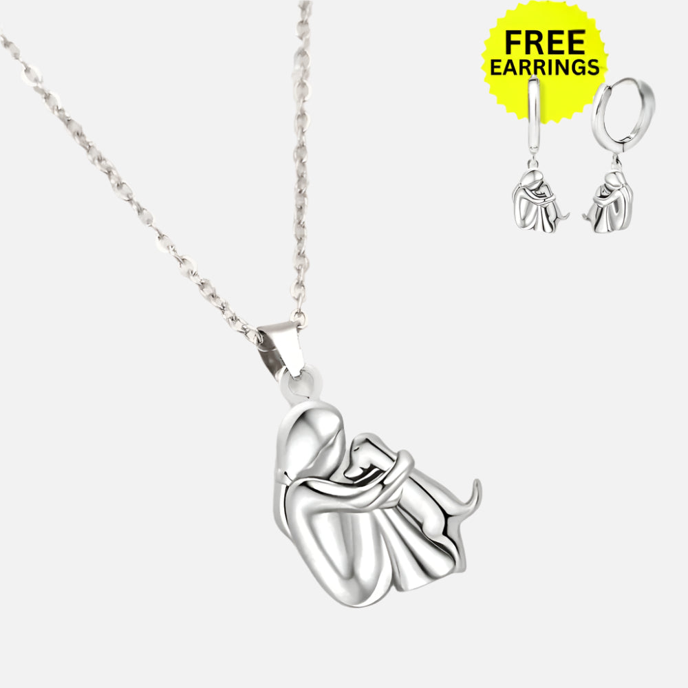 Hug Pendant Necklace With Bonus Earrings – Limited Time Offer