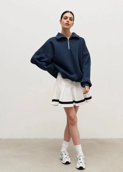 Zip-up Navy Sweater