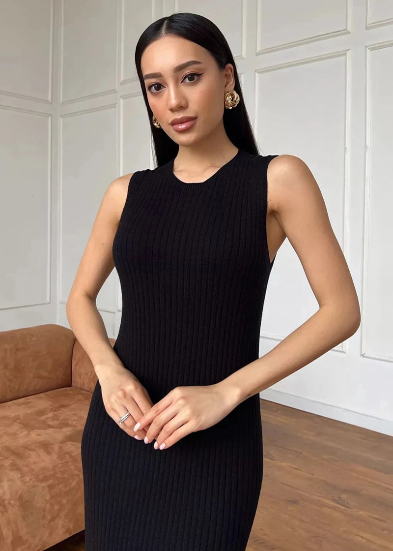 Sleeveless Ribbed Maxi Dress