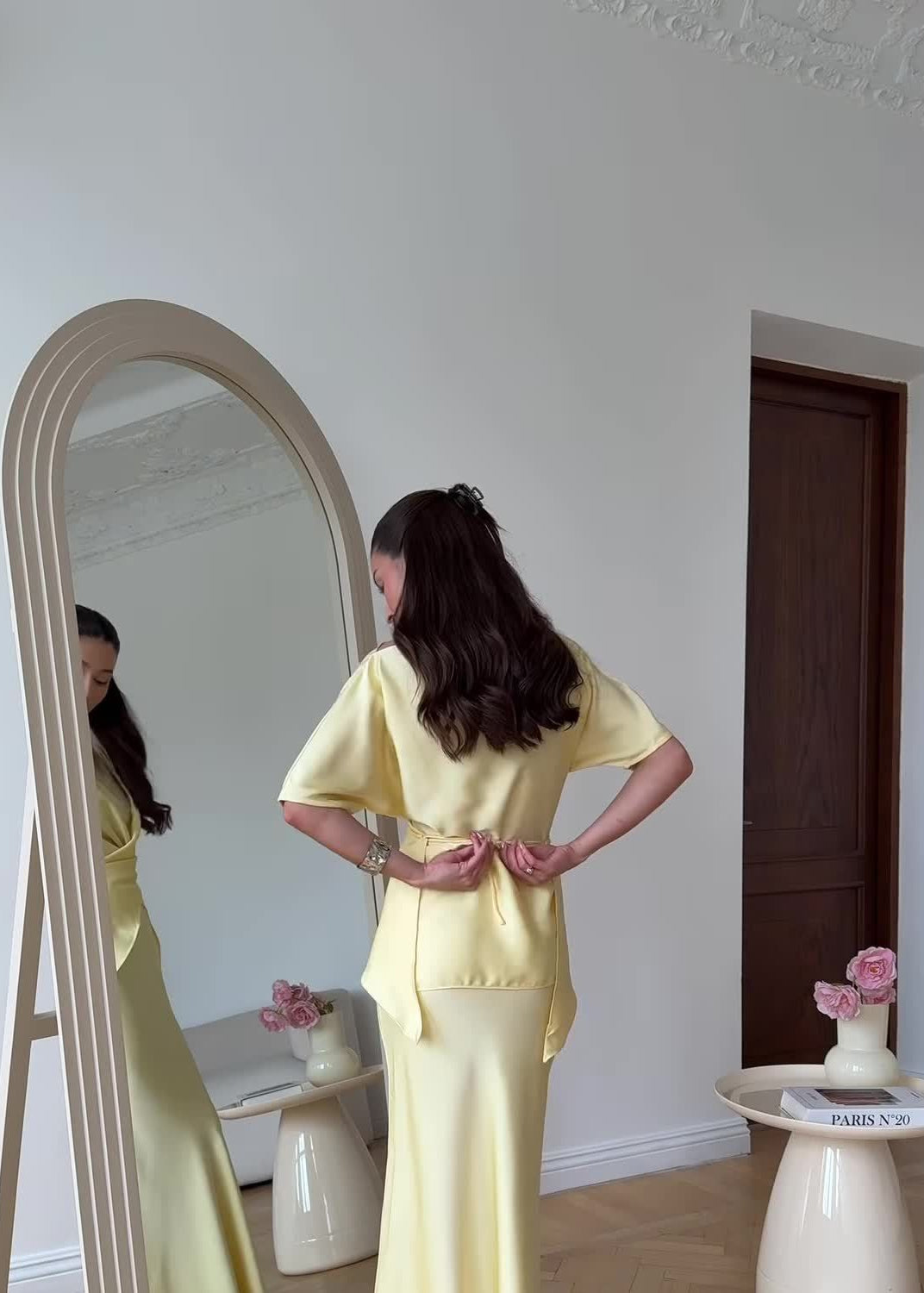 Sierra - Satin Two-piece Skirt and Blouse Set