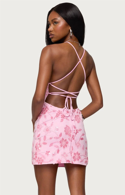 Ayv Sequin Backless Mini Dress