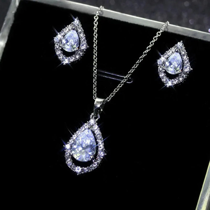 Elegant Diamond Teardrop Necklace
