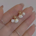 Elegant Shell Pearl Earrings