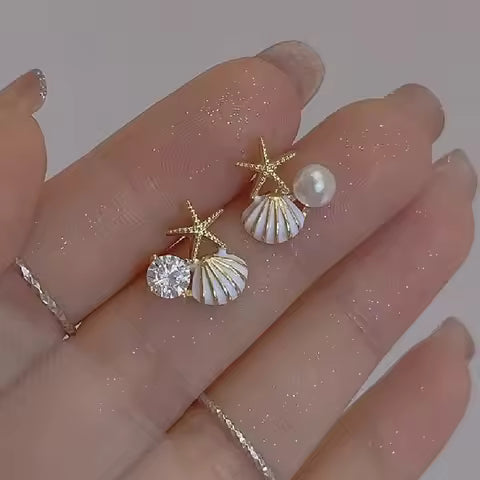 Elegant Shell Pearl Earrings