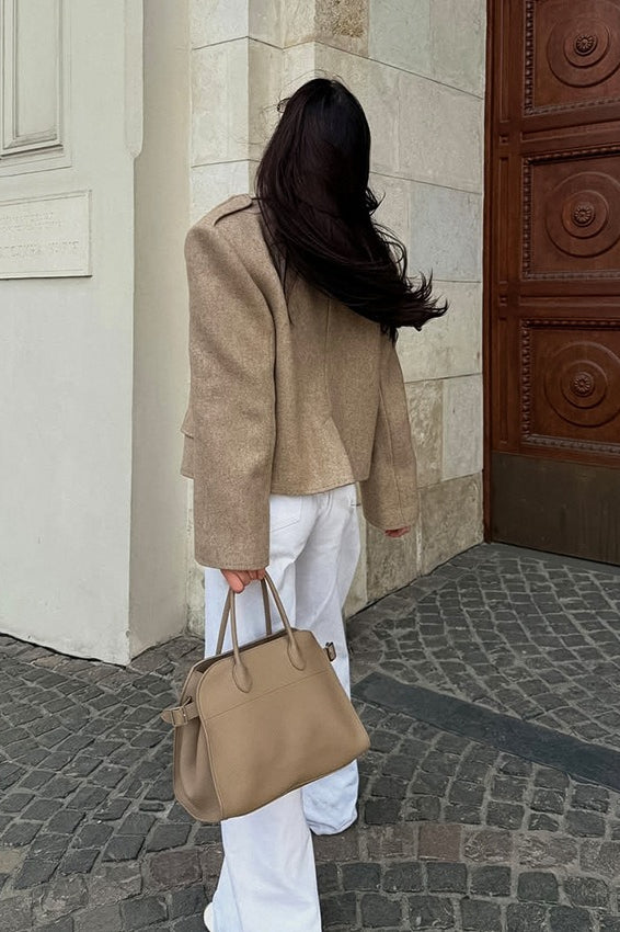 Wool Blazer Wide-collar Short Coat